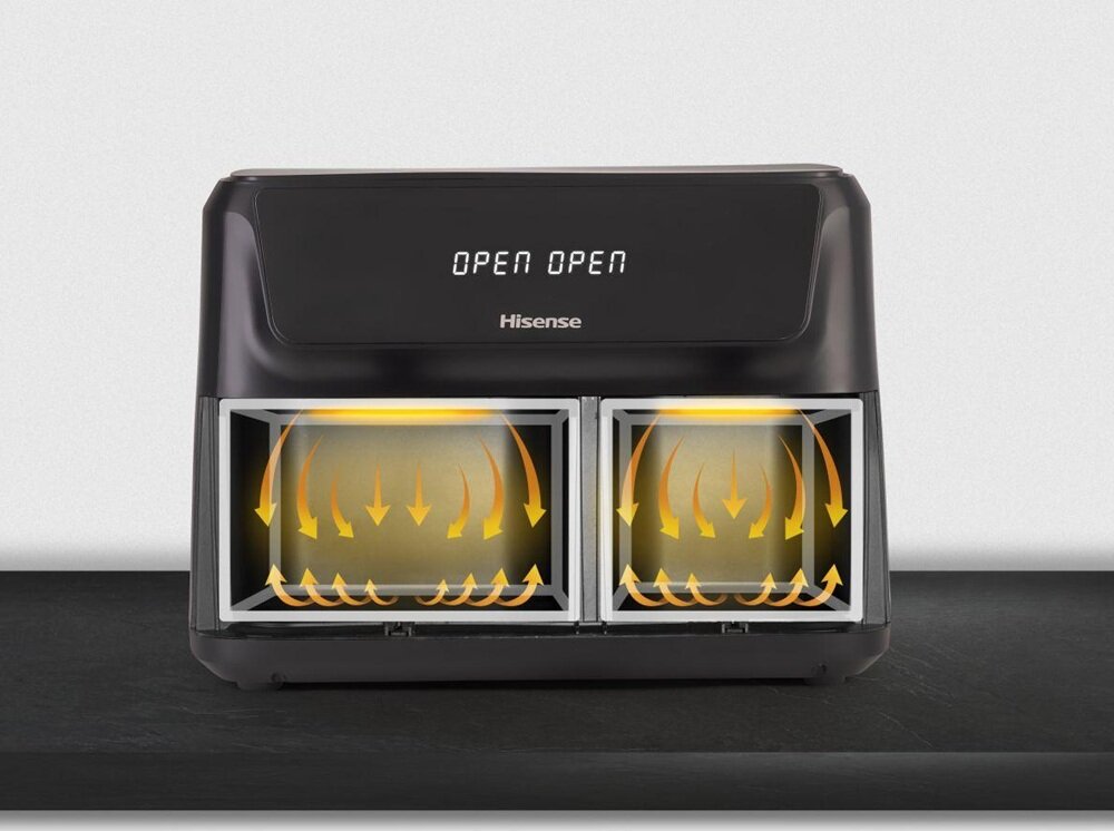 Air Fryer Frytkownica beztłuszczowa HISENSE HAF2700DCD smażenie gorącym powietrzem, z tłuszczem lub bez, krążenie powietrza góra i dół