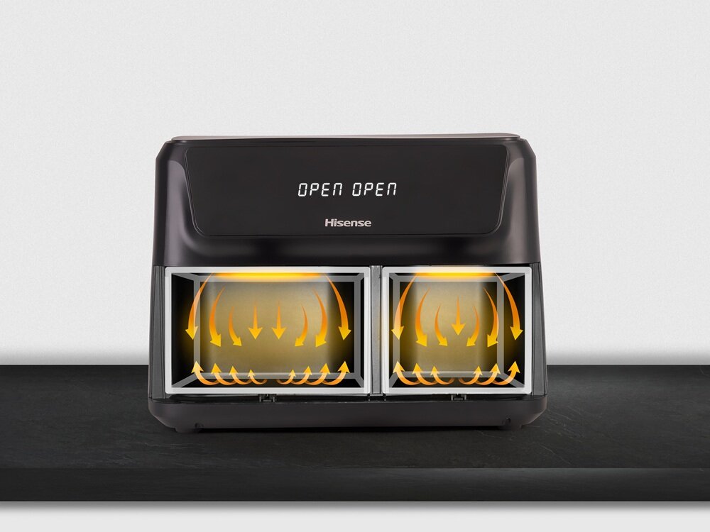 Air Fryer Frytkownica beztłuszczowa HISENSE HAF2700DCD smażenie gorącym powietrzem, z tłuszczem lub bez, krążenie powietrza góra i dół