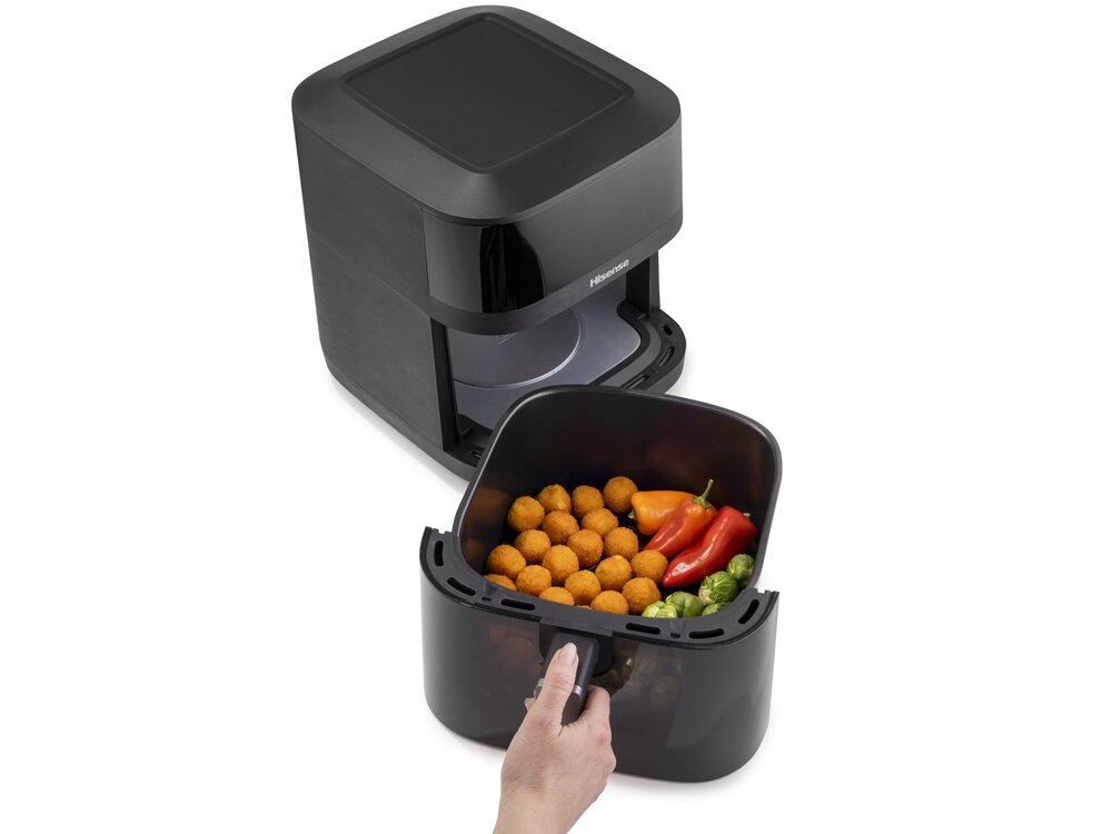 Air Fryer Frytkownica beztłuszczowa HISENSE HAF1800DCD 6.3l z okienkiem do obserwacji postępów gotowania komfortowe wymiary, codzienne użytkowanie, potrawy dla całej rodziny