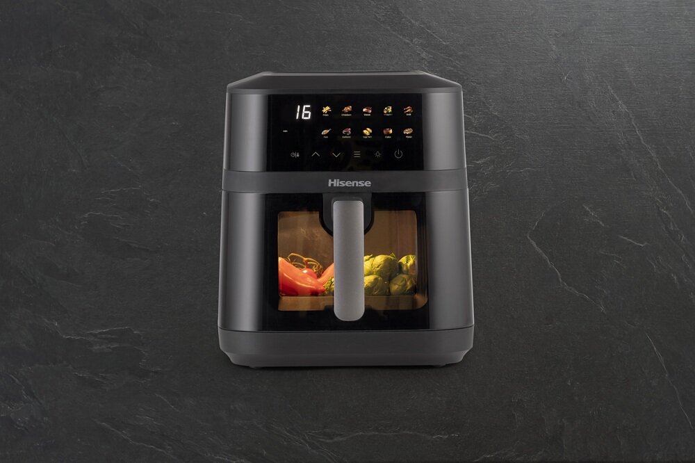 Air Fryer Frytkownica beztłuszczowa HISENSE HAF1800DCD 6.3l z okienkiem do obserwacji postępów gotowania gotowanie bez wysiłku, 10 automatycznych programów, do różnych potraw