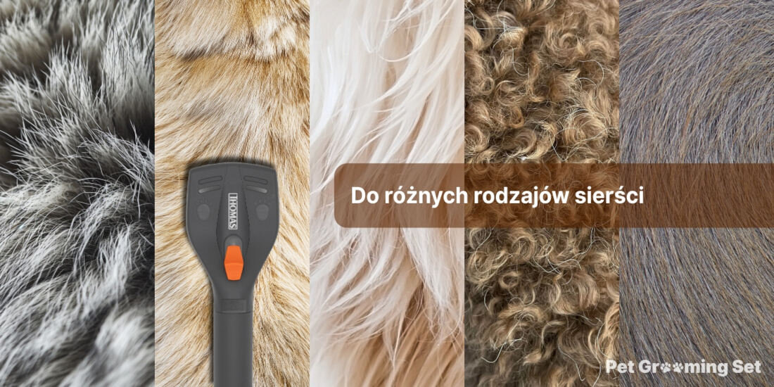 Szczotka do pielęgnacji sierści THOMAS Pet Grooming Set 3 różne rodzaje grzebieni każdy typ sierści