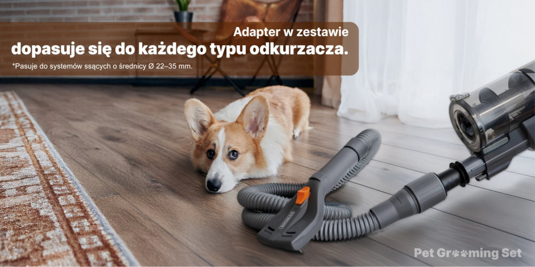 Szczotka do pielęgnacji sierści THOMAS Pet Grooming Set uniwersalny adapter dopasowanie końcówka odkurzanie wygodną pielęgnację sierści