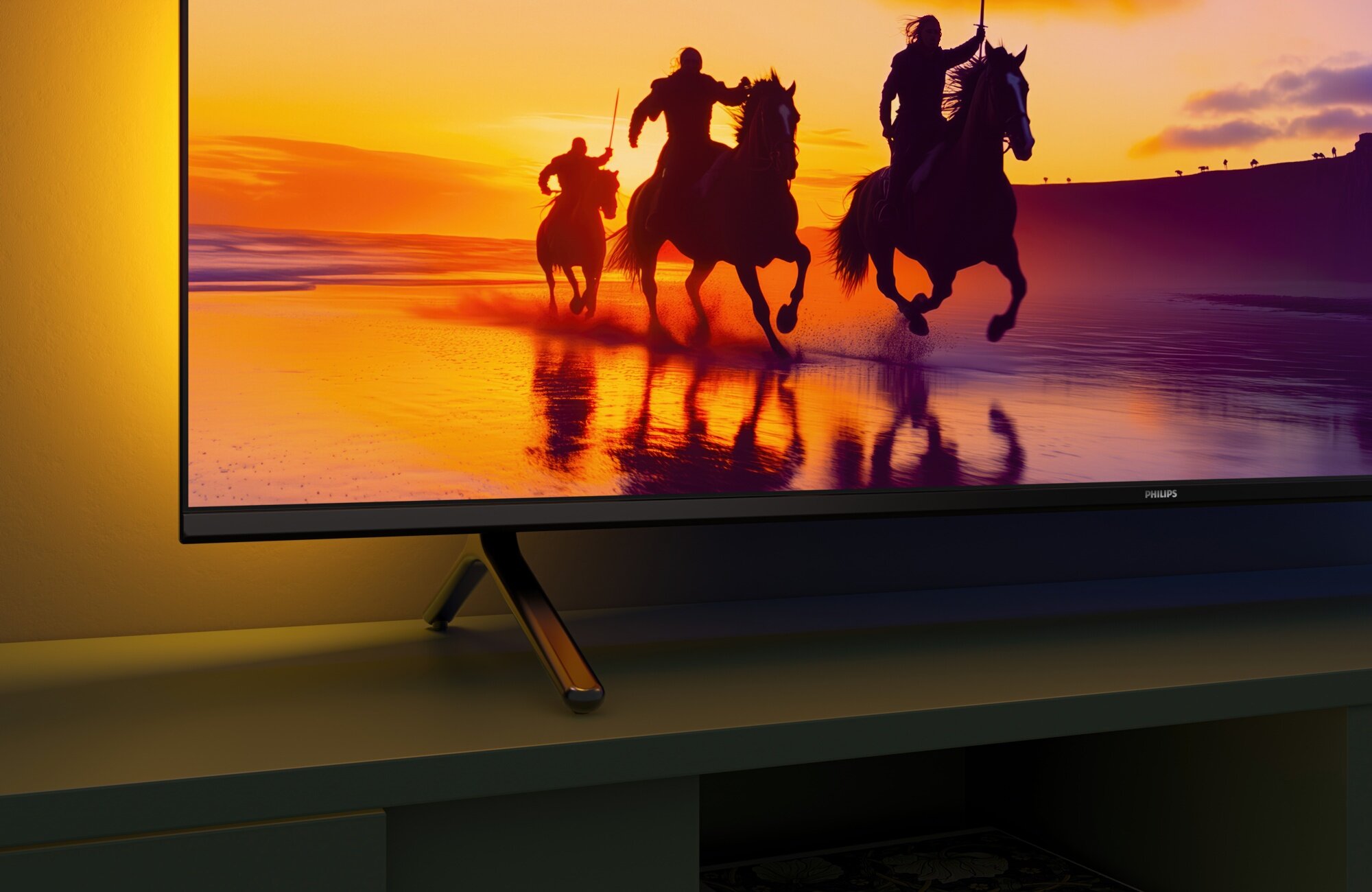 PHILIPS 50PUS8560 cienką ramkę, elegancką podstawę i obraz QLED system Titan OS pilot został wykonany z materiałów z recyklingu opakowanie z certyfikatem FSC - cienka ramka telewizora