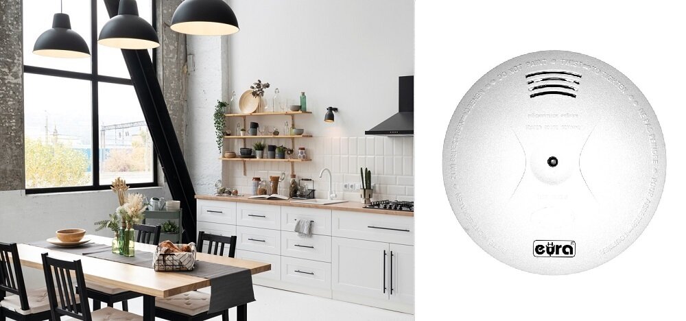 Czujnik dymu EURA SD-10B8 glosny alarm o sile 85 dB dioda LED bateria 6LR61 9V
