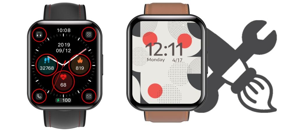 Smartwatch Bemi EXO dwie przykładowe tarcze ekranu