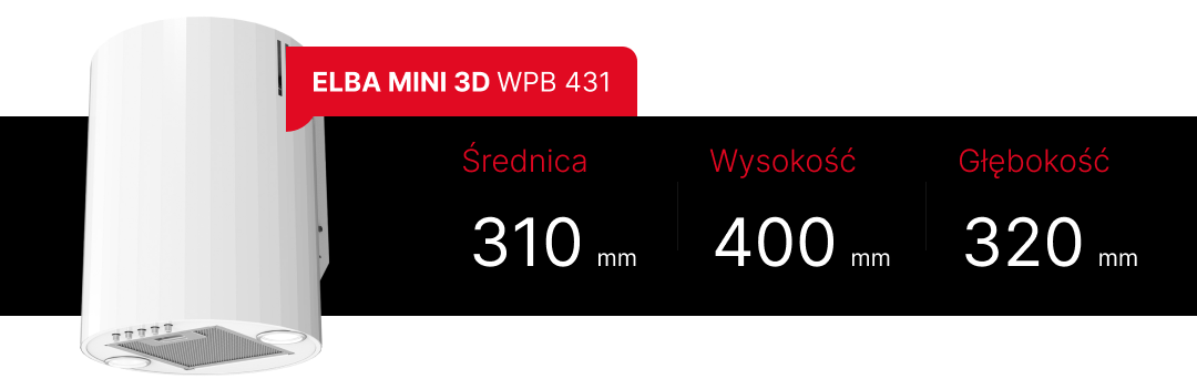 MAAN Elba Mini 3D WPB 431 wymiary kompaktowa forma ryflowana cicha praca wysoka wydajność moc