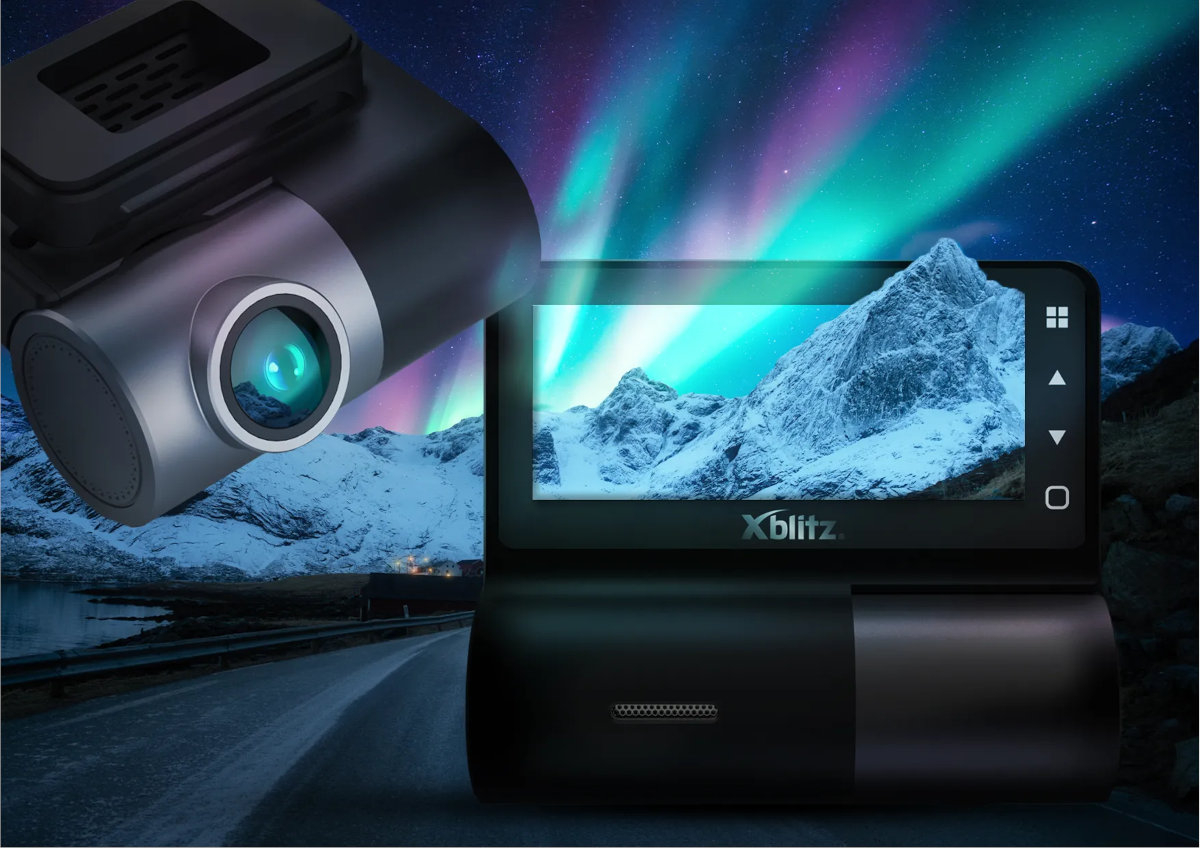 XBLITZ Falcon Xblitz Falcon Sony Starvis 2 sensor IMX678 IMX675 jasne i czytelne Tablice rejestracyjne, znaki drogowe naturalny i szczegółowy - wyświetlacz z widokiem na góry i zorza polarna nocą, test nagrywania nocnego