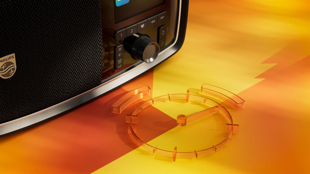 Radio PHILIPS TAV2000FB/00 podwójny alarm, wyłącznik czasowy, stopniowa głośność, kadr radia, logo zegara