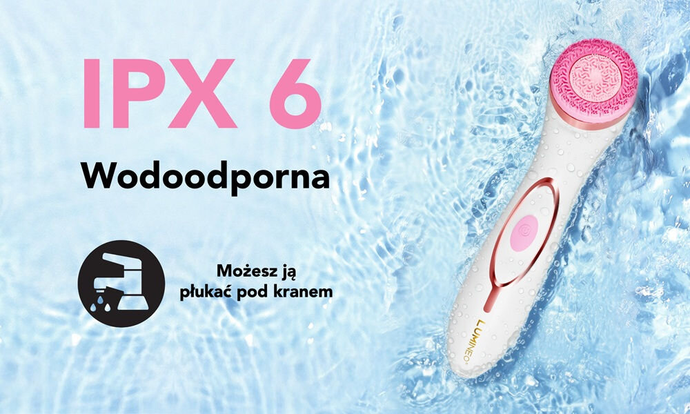 Szczoteczka soniczna do mycia twarzy LUMINEO 8688 Pro Różowy + Żel do skóry trądzikowej i problematycznej 100 ml czystość i wygoda, wodoodporna konstrukcja, prosta obsługa, szybka i komfortowa pielęgnacja
