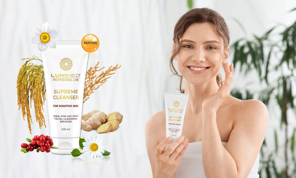 Szczoteczka do twarzy LUMINEO 868 Classic Turkusowy + Żel do skóry delikatnej i wrażliwej 100 ml do skóry problematycznej i trądzikowej, aż 12 naturalnych składników, oczyszczanie, redukcja niedoskonałości, regeneracja