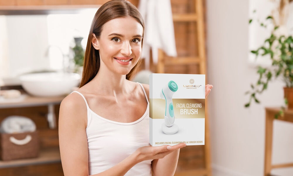 Szczoteczka do twarzy LUMINEO 868 Classic Turkusowy + Żel do skóry trądzikowej i problematycznej 100 ml kv początek opisu