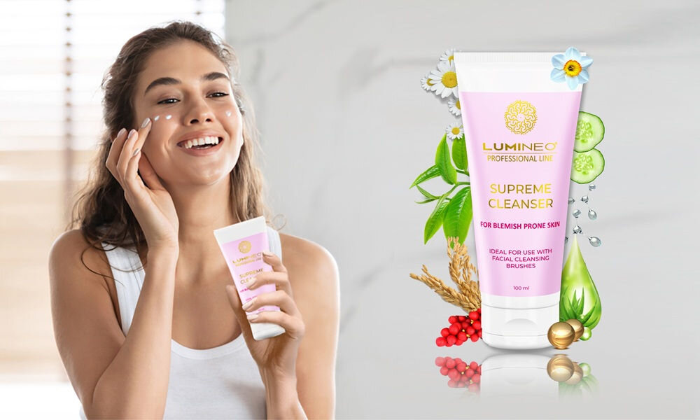 Szczoteczka do twarzy LUMINEO 868 Classic Turkusowy + Żel do skóry trądzikowej i problematycznej 100 ml do skóry problematycznej i trądzikowej, aż 12 naturalnych składników, oczyszczanie, redukcja niedoskonałości, regeneracja