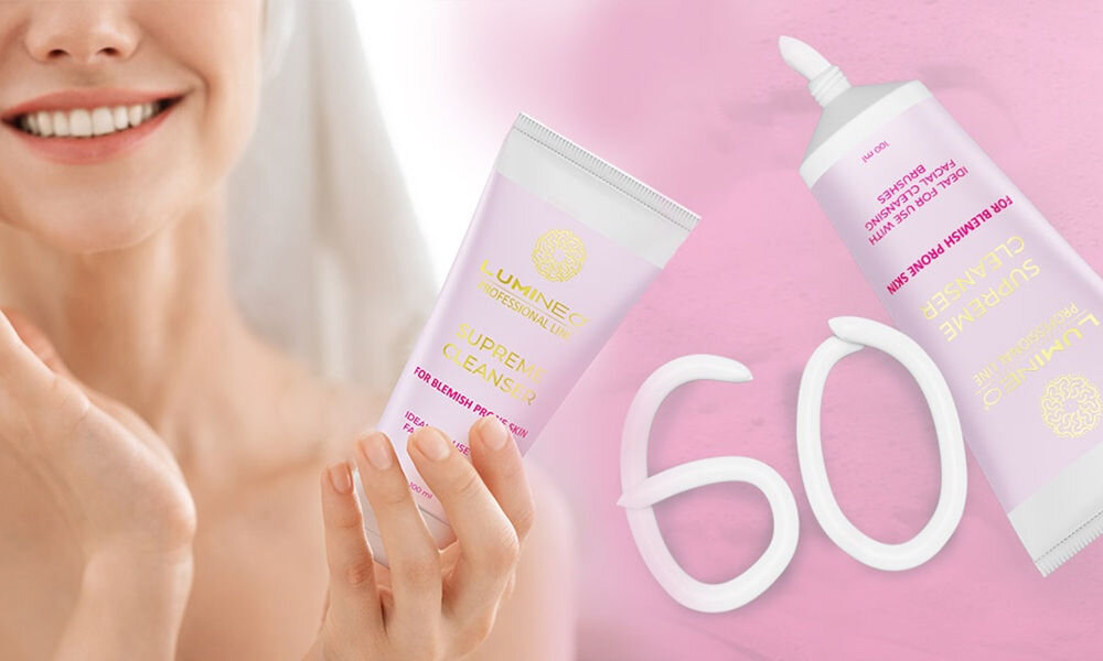 Szczoteczka soniczna do mycia twarzy LUMINEO 8688 Pro Turkusowy + Żel do skóry trądzikowej i problematycznej 100 ml delikatność, usuwanie zanieczyszczen, odświeżenie skóry, do 60 aplikacji