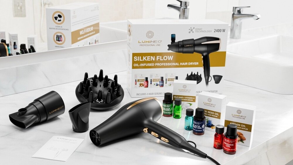 Suszarka LUMINEO HD100BI + Zestaw serum 3 x 20 ml zawartość zestawu, bigaty zestaw, koniec opisu