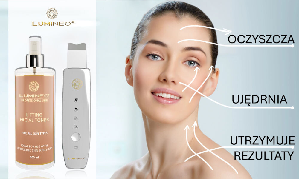Urządzenie do peelingu kawitacyjnego LUMINEO M22 5w1 + Tonik liftingujący 400 ml kv początek opisu