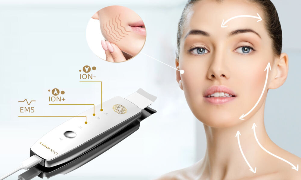 Urządzenie do peelingu kawitacyjnego LUMINEO M22 5w1 + Tonik liftingujący 400 ml funckja jonoforezy i ems, głębokie oczyszczanie, ujędrnienie skóry, poprawa kondycji, zdrowsza skóra