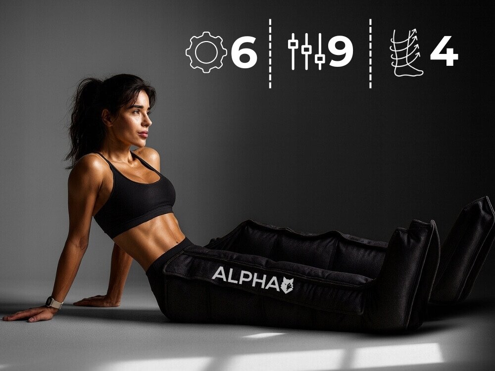 Masażer Limfatyczny do nóg ALPHA AMP-06 codzienny komfort, dynamiczna praca, zmniejszenie napięcia, mniej obolałe nogi