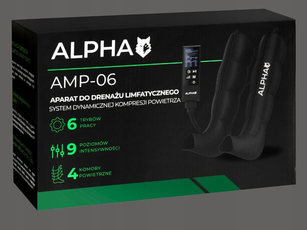 Masażer Limfatyczny do nóg ALPHA AMP-06 zmniejszenie obrzęków, poprawa wyglądu skóry, regeneracja mięśni, oszczędność pieniędzy