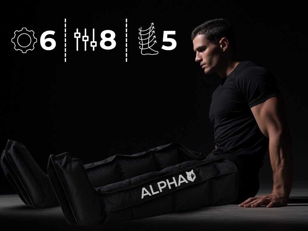 Masażer Limfatyczny do nóg ALPHA AMP-07 technologia dynamicznej kompresji, codzienna regeneracja nóg, rozluźnienie mięśni