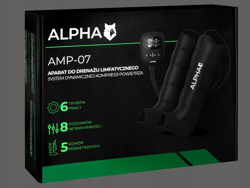 Masażer Limfatyczny do nóg ALPHA AMP-07 rozluźnienie mięśni, zmniejszenie obrzęków, wsparcie regeneracji, komfort chodzenia