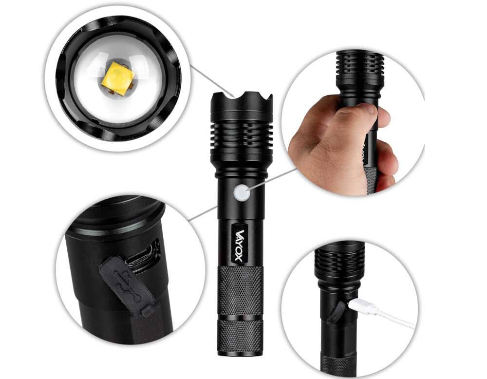 Latarka VAYOX VA0116  zacieg pracy moc