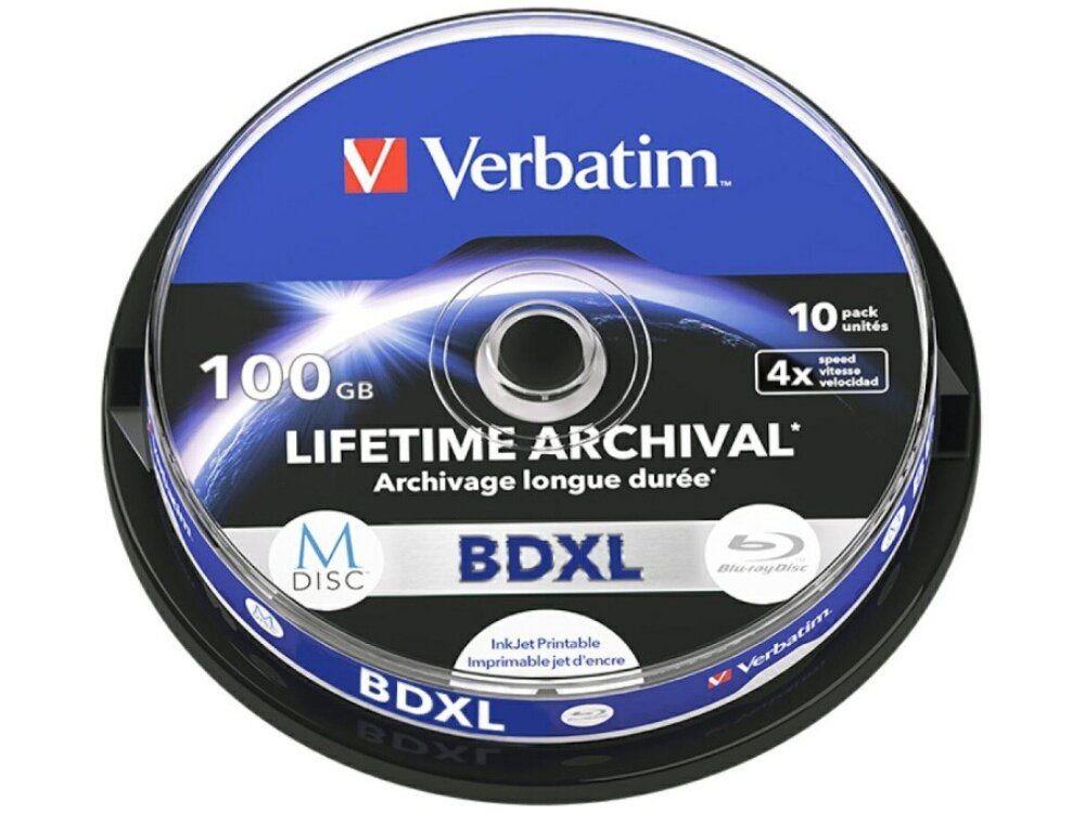 Płyta VERBATIM BDXL, 100 GB, 4x (10 szt.)
                płyty w pudełku przystosowana do drukarek atramentowych własne opisy grafiki