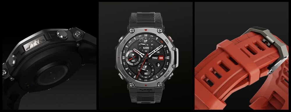 Smartwatch AMAZFIT T-Rex 3 Onyx Czarny funkcje zdrowie sport elegancki solidny design 