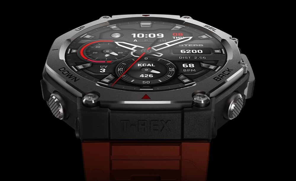 Smartwatch AMAZFIT T-Rex 3 Onyx Czarny bateria ladowanie czas pracy funkcje gps czas dzialania