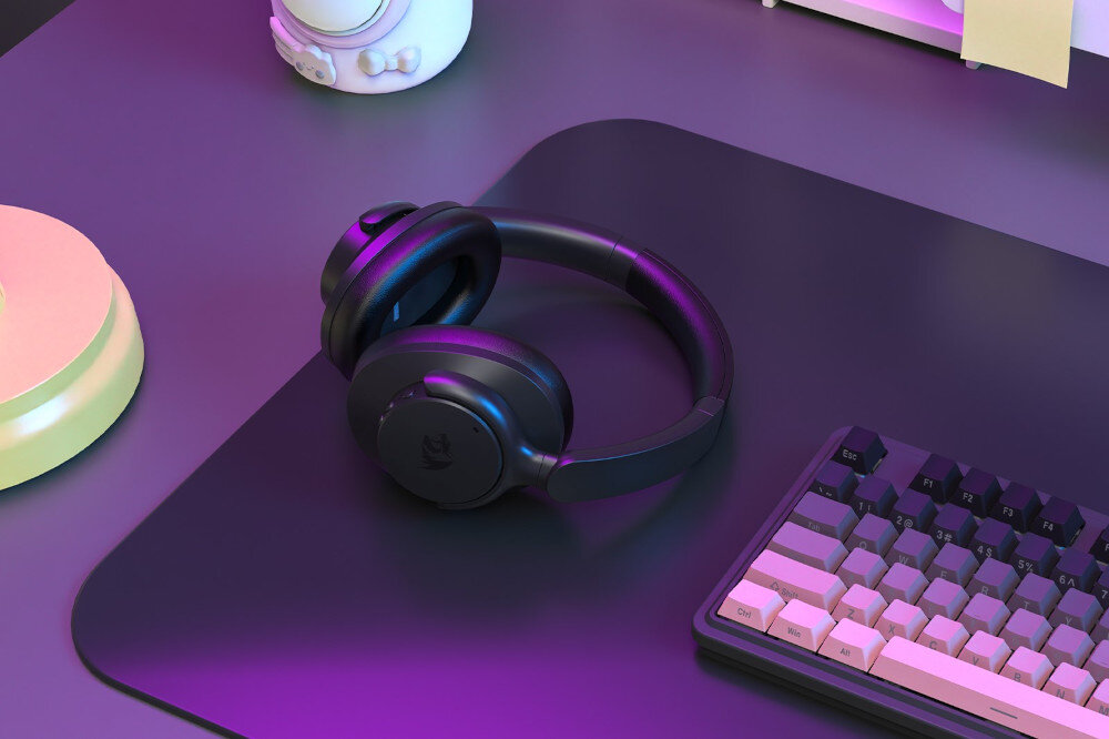 Słuchawki nauszne REDRAGON Vibecore H610 ANC bezprzewodowe z aktywną redukcją hałasu i przetwornikami 40 mm, słuchawki nauszne leżące na podkładce pod laptopa