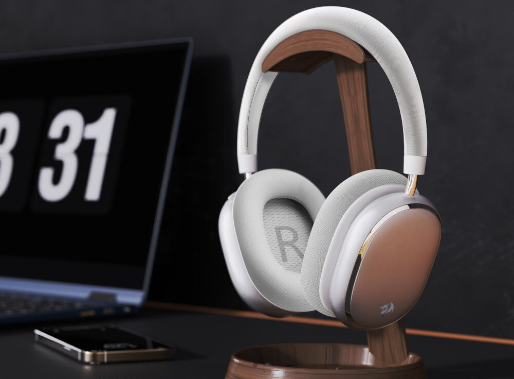 Słuchawki REDRAGON Vibecore H620 ANC Bluetooth i złącze 3.5 mm lekkie 251 g dla graczy i użytkowników mobilnych, słuchawki nauszne wiszące na stojaku