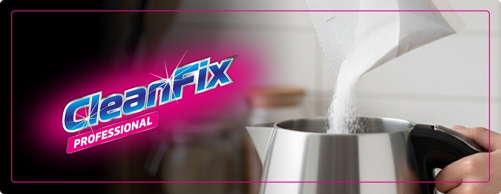 Odkamieniacz CLEANFIX Professional 75 g (4 sztuki) zastosowania odkamieniacza w proszku: AGD, armatura, łazienka i kuchnia