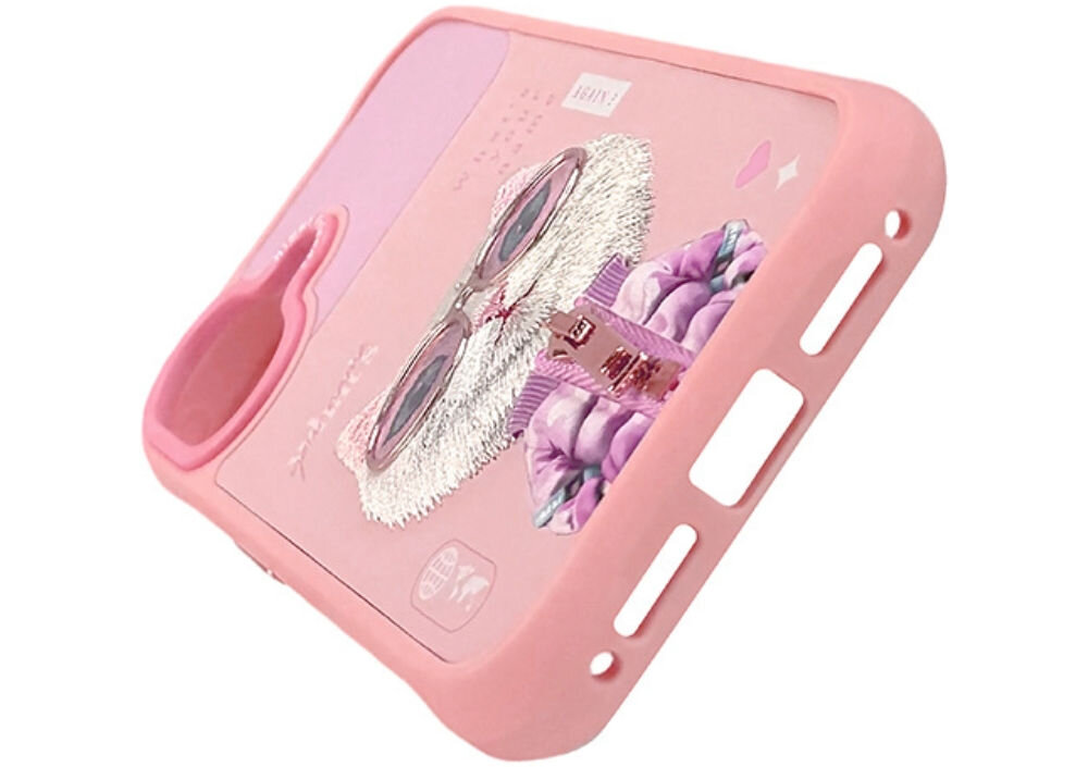 Etui NIMMY Cool&Cute 2.0 Cat do Apple iPhone 17 Różowy
                etui na białym tle haftowany kotek trójwymiarowe detale