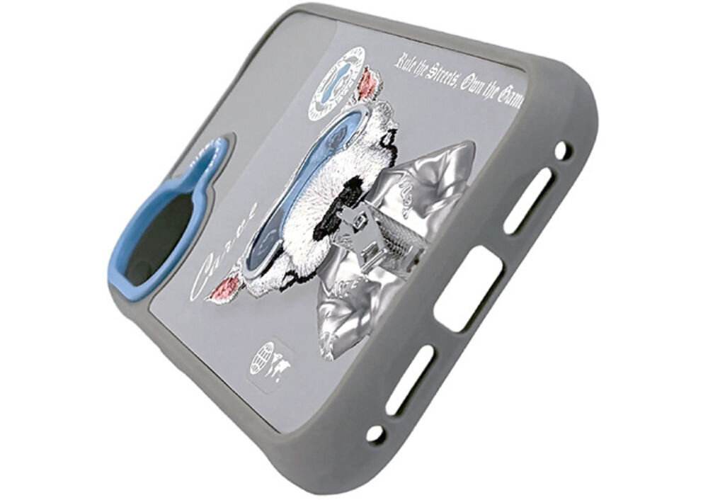 Etui NIMMY Cool&Cute 2.0 Dog do Apple iPhone 17 Szary
                etui na białym tle haftowany piesek trójwymiarowe detale