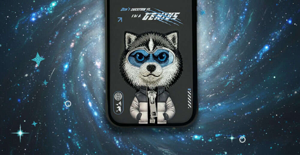 Etui NIMMY Cool&Cute 2.0 Wolf do Apple iPhone 17 Pro Czarny
                etui na galaktycznym tle z gwiazdami