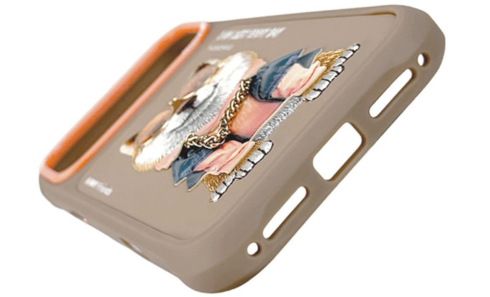 Etui NIMMY Glasses Cool Dog do Apple iPhone 17 Pro Beżowy
                etui na białym tle haftowany piesek trójwymiarowe detale