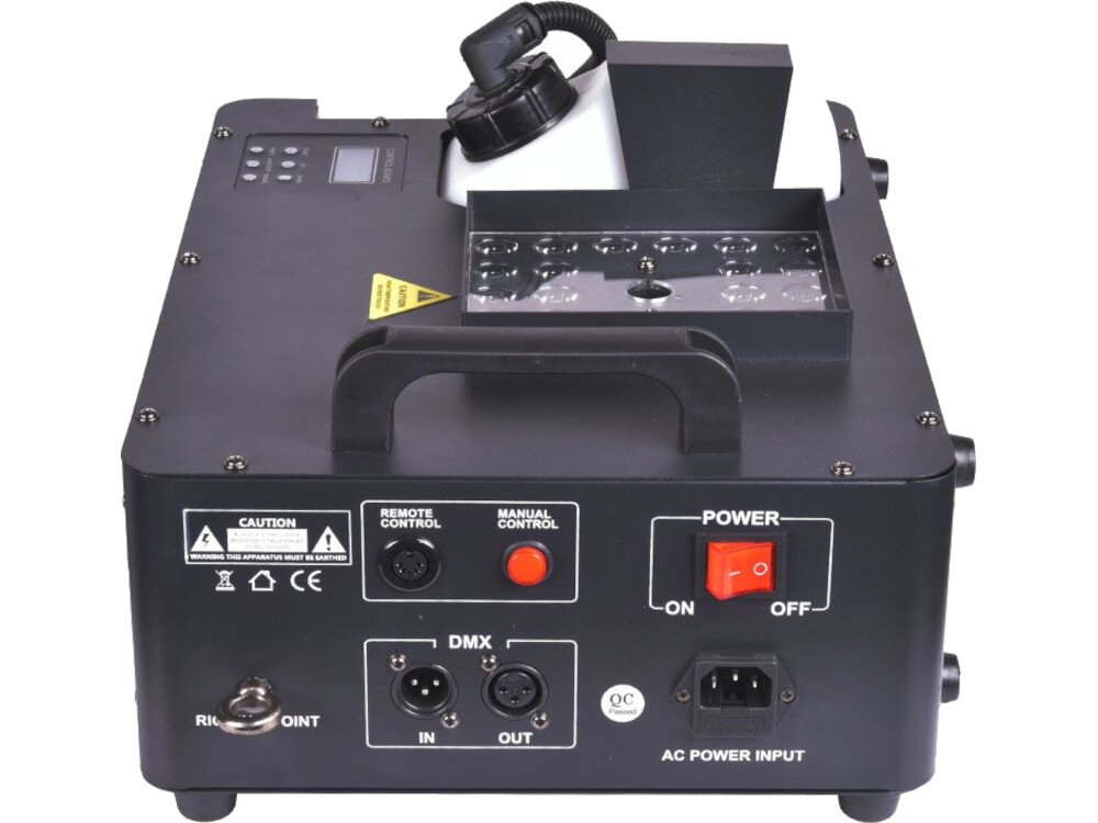 Wytwornica dymu LIGHT4ME Jet 2000 wyświetlacz przyciski obsługa sterowanie pilot