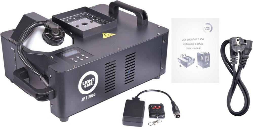 Wytwornica dymu LIGHT4ME Jet 2000 opakowanie zawartość zestaw