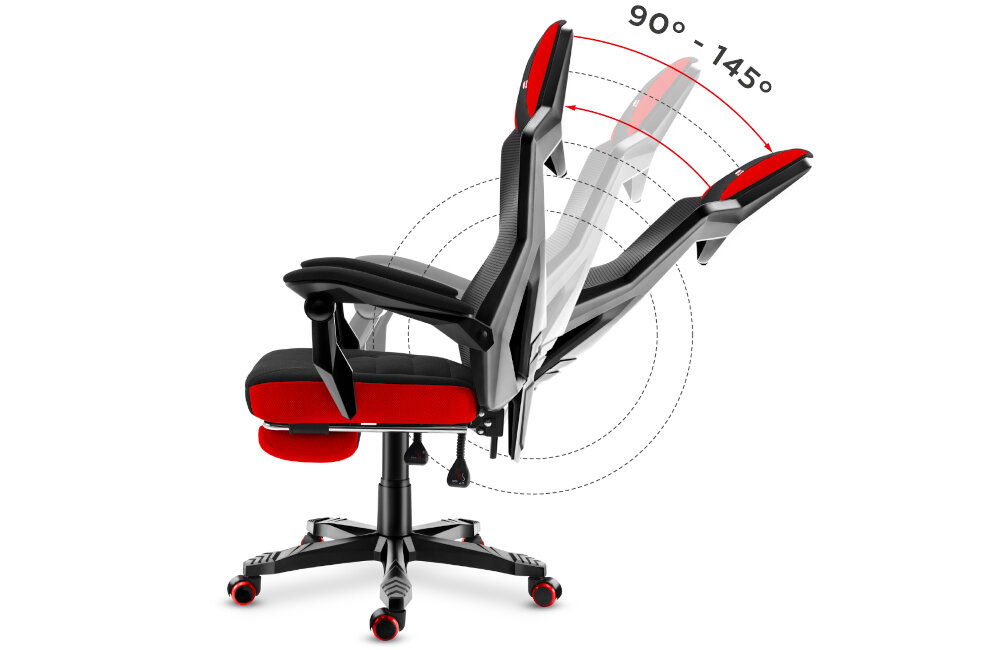 Fotel HUZARO Combat 3.0 czarno-czerwony oparcie kąt 