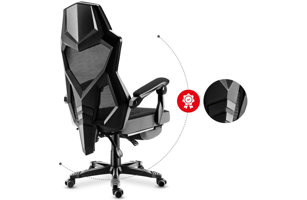 Fotel HUZARO Combat 3.0 Czarno-szary materiał design cyrkulacja