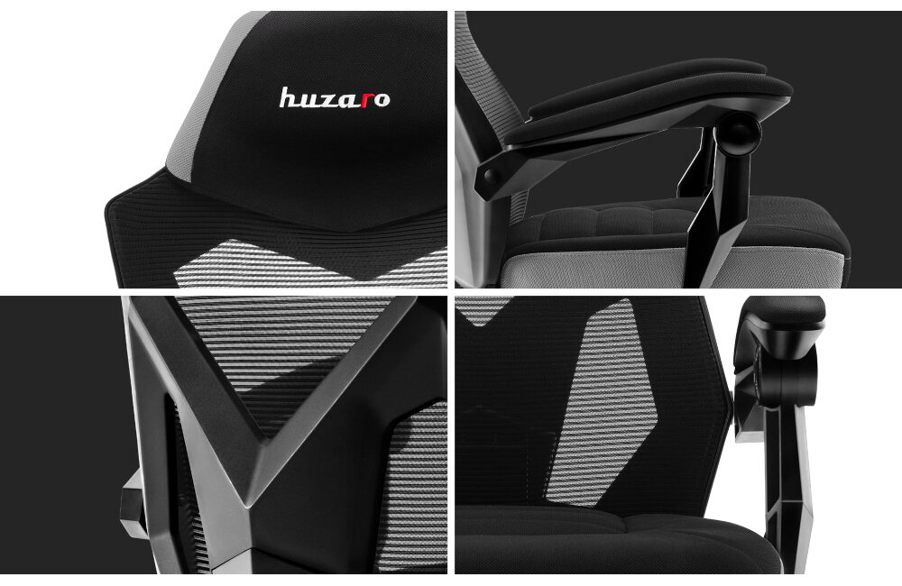 Fotel HUZARO Combat 3.0 Czarno-szary gamingowy fotel użytkowanie