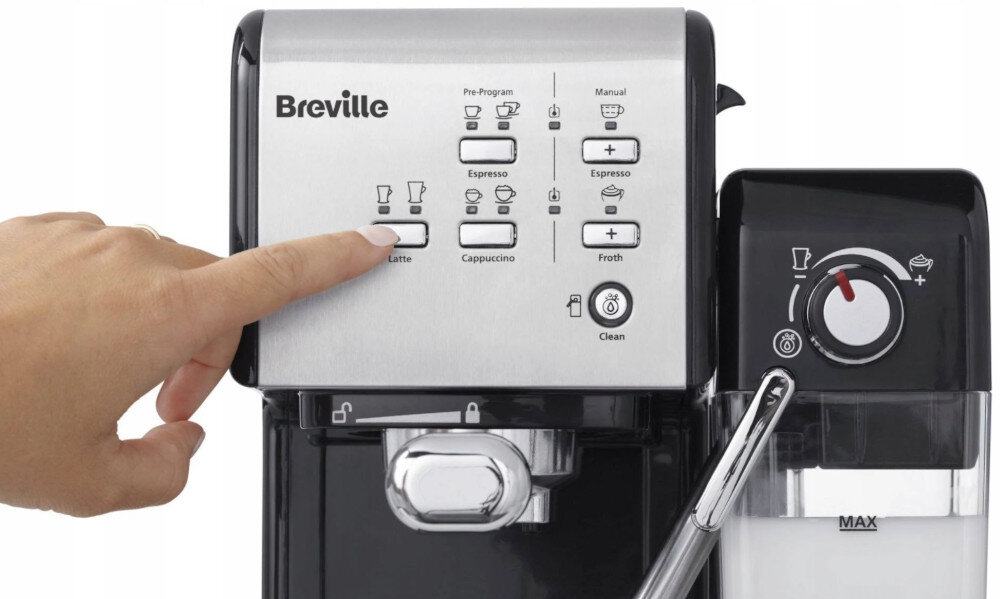 Ekspres BREVILLE Prima Latte II VCF108X sterowanie podswietlanie