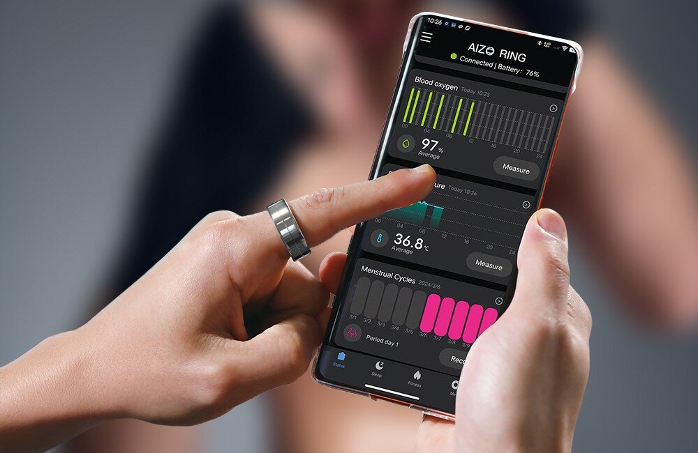 Smartring MAXCOM mRing MR100 rejestracja intuicyjna aplikacja Aizo Ring 