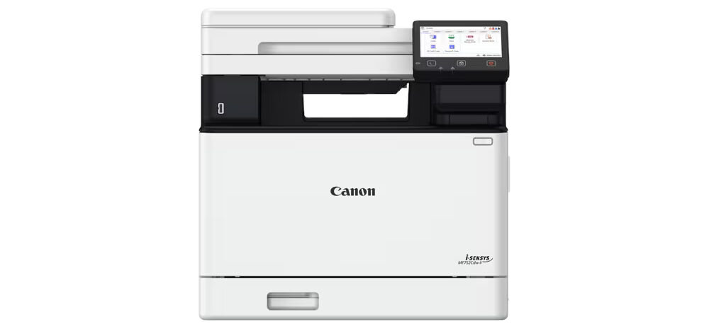 Urządzenie wielofunkcyjne CANON i-SENSYS MF752Cdw II Druk w kolorze, Automatyczny druk dwustronny, Wi-Fi prezentacja urządzenia od przodu na białym tle przeznaczenie cechy zalety