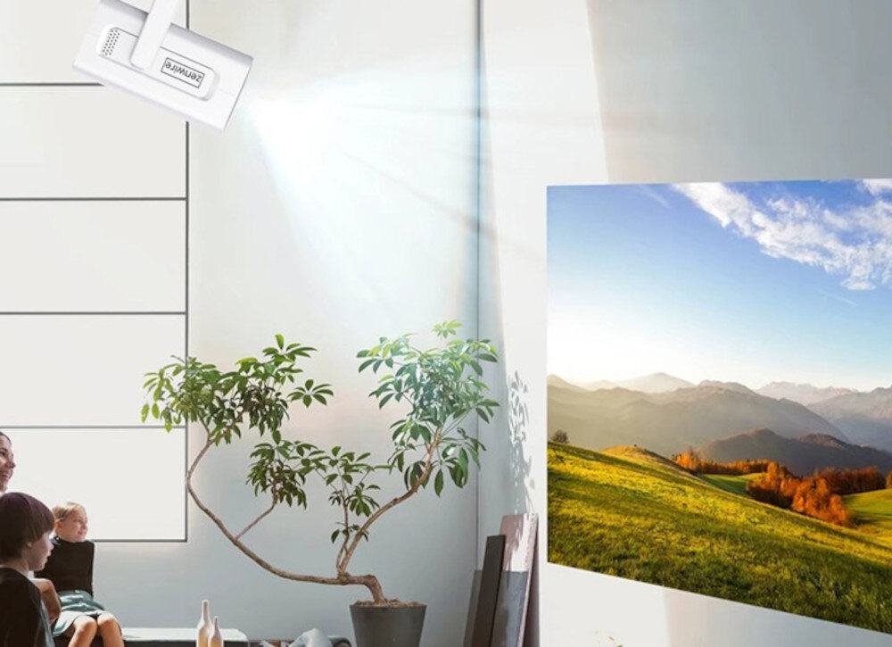 ZENWIRE PrimeView IMC360 kompaktowe wymiary złącza HDMI USB mini Jack 3,5mm, projektor wiszący na suficie wyświetlający obraz na ścianie