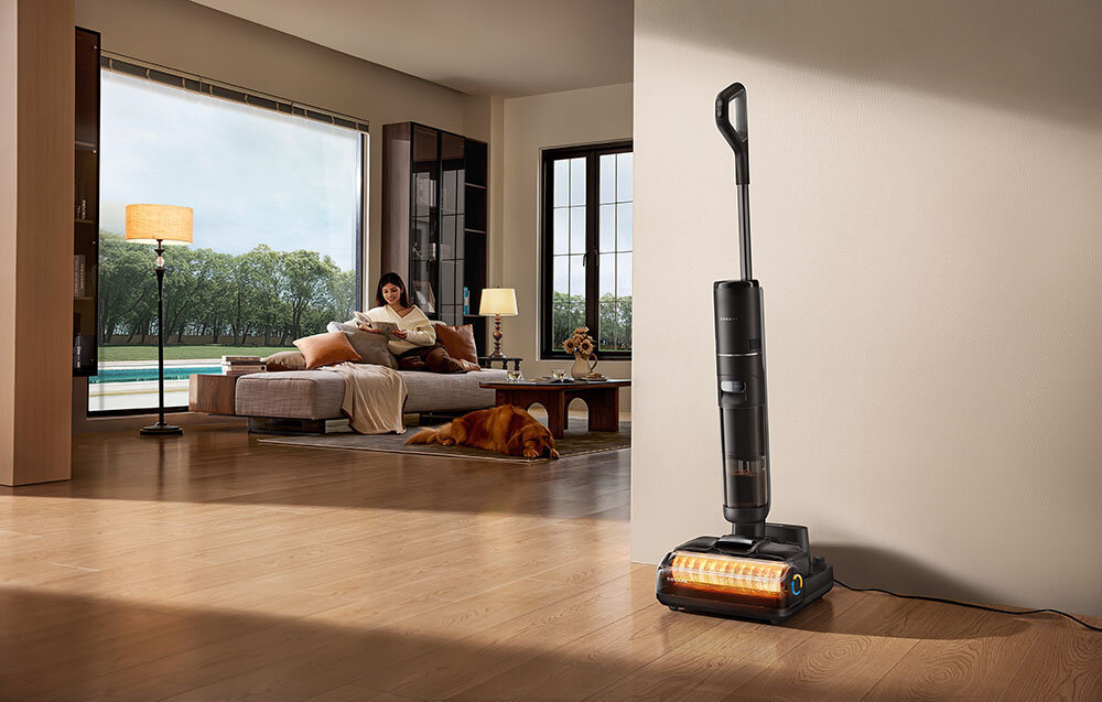 Odkurzacz DREAME Wet&Dry H15S Samoczyszczenie i dezynfekcja System dual-rotation wash temperatura gorące powietrze dezynfekuje 99,99 % bakterii i wirusów  Dwa tryby suszenia niski hałas zborniki pojemność mycie świeżą wodą antybakteryjny dezodorant ochrona