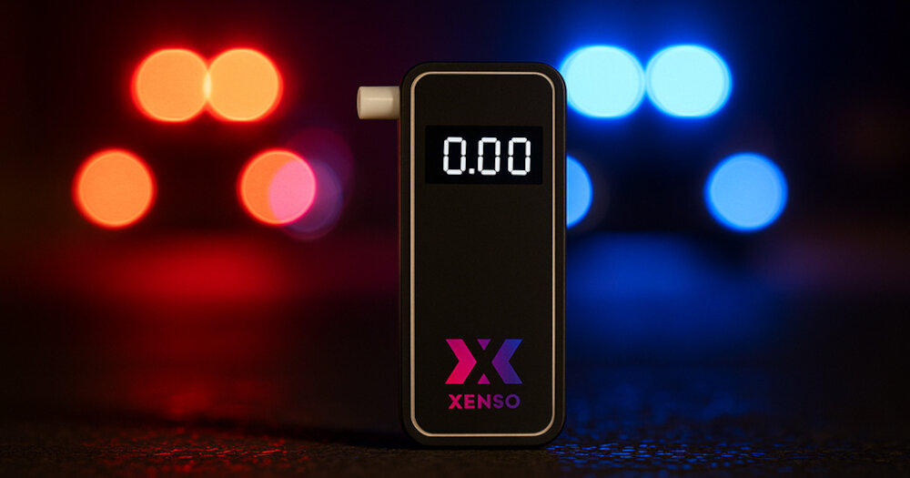 Alkomat XENSO One Elektrochemiczny Lekki i zawsze pod ręką wymiary waga eleganckie etui ochrona 5 sterylnych ustników