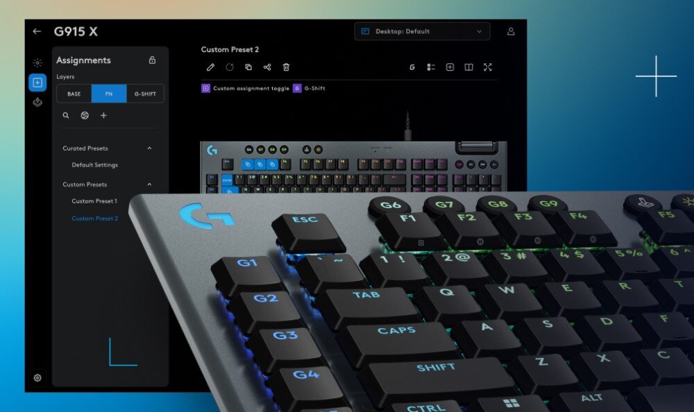 Klawiatura LOGITECH G915 X Czarny podświetlenie oprogramowanie kolory