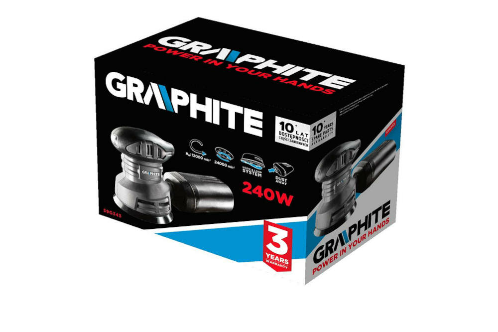 GRAPHITE-59G343 zestaw urządzenie pojemnik pył papier ścierny instrukcja karta gwarancyjna