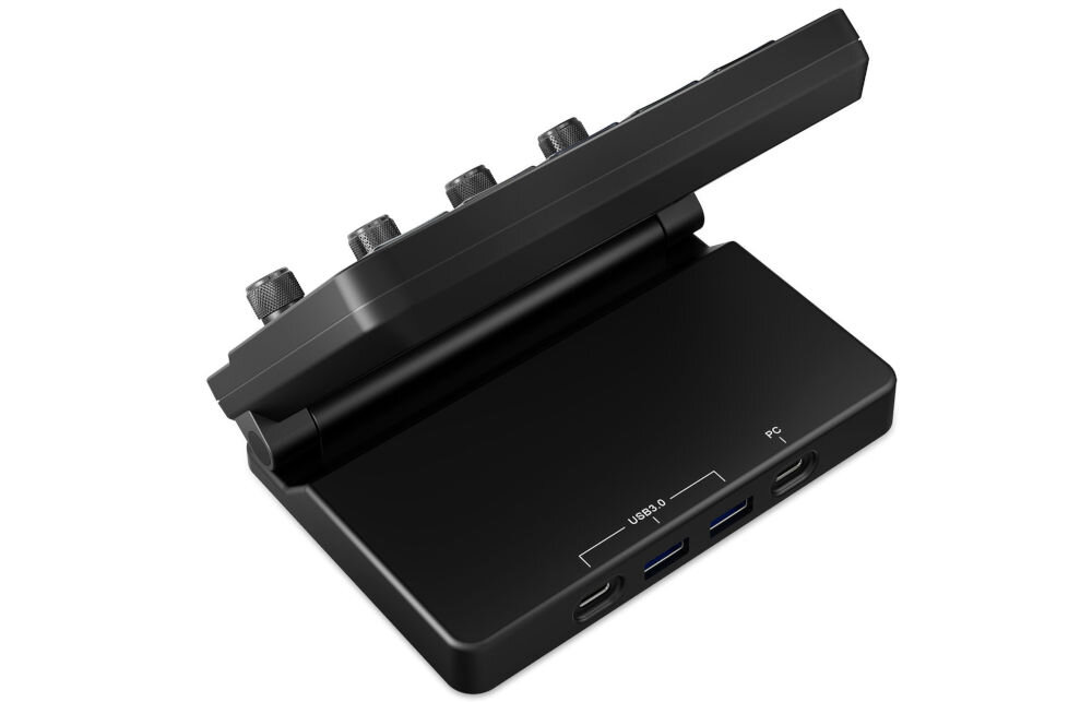 REDRAGON Ragnaros SS-552 zintegrowany z OBS, Streamlabs i Discord do streamingu i pracy twórczej, panel po skosie od tyłu na białym tle