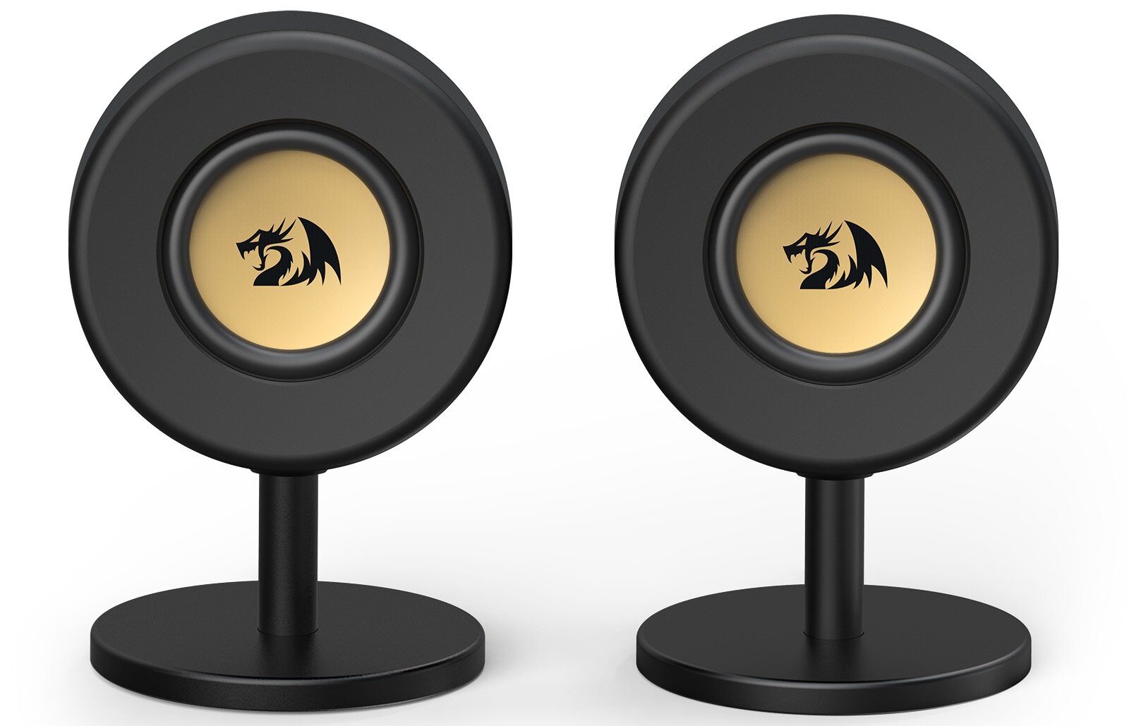 Głośniki REDRAGON AHRI GS598 2.0 RGB Bluetooth USB AUX łączność bezprzewodowa, głośniki od frontu na białym tle